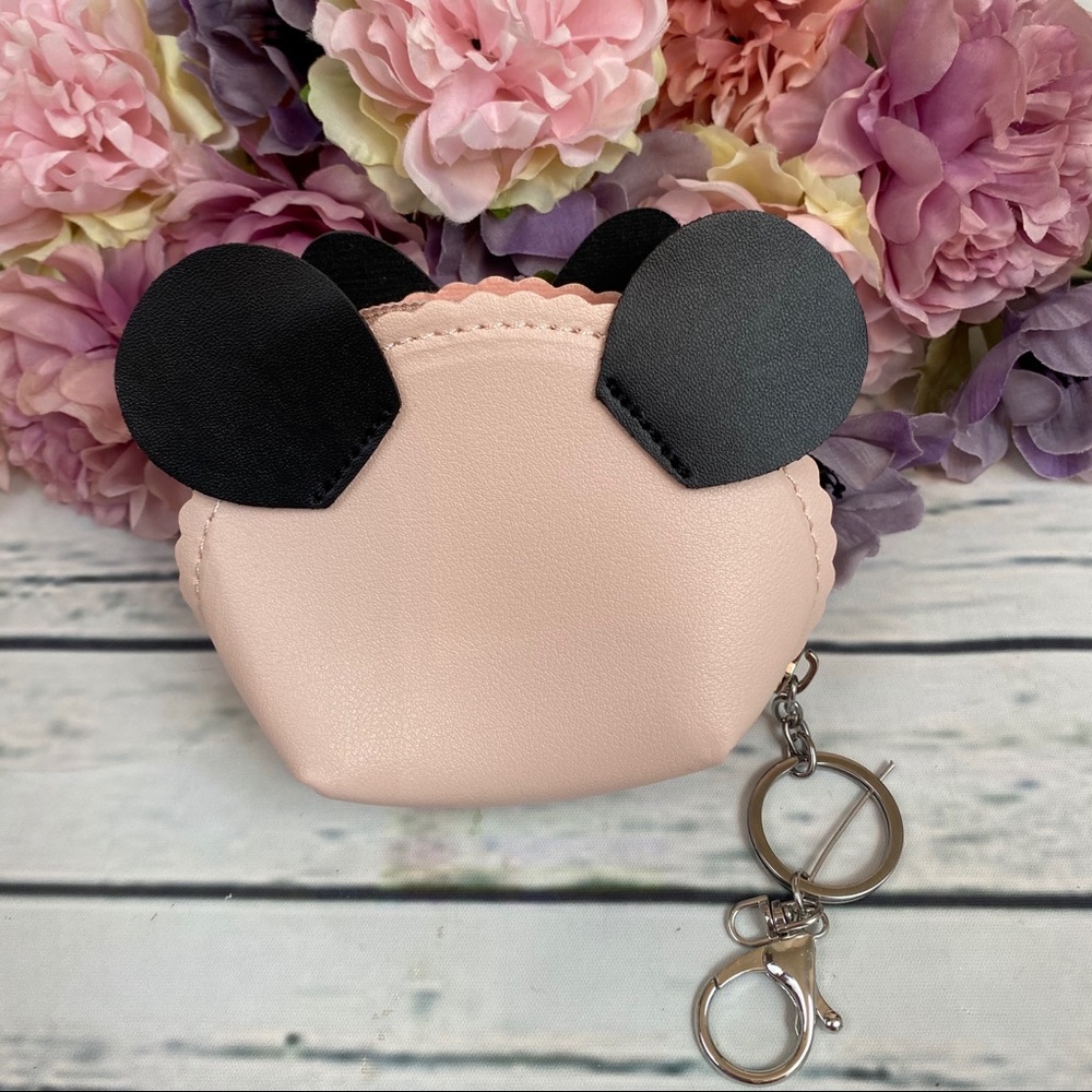 Pink Minnie Mouse Coin Purse Bag Keychain - Picture 3 of 7